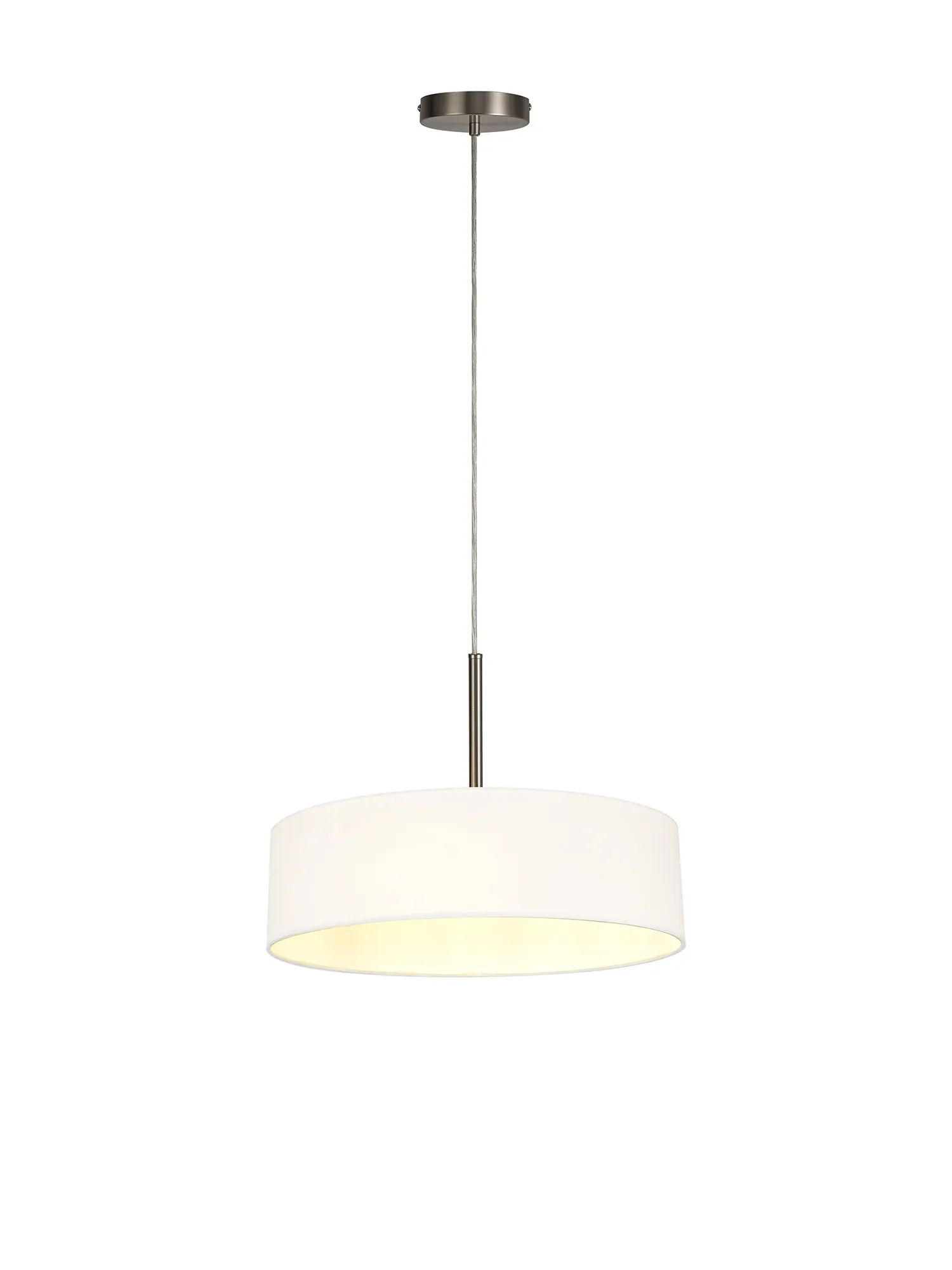 Baymont 45cm 5 Light Pendant Satin Nickel, White DK0763  Deco Baymont SN WH